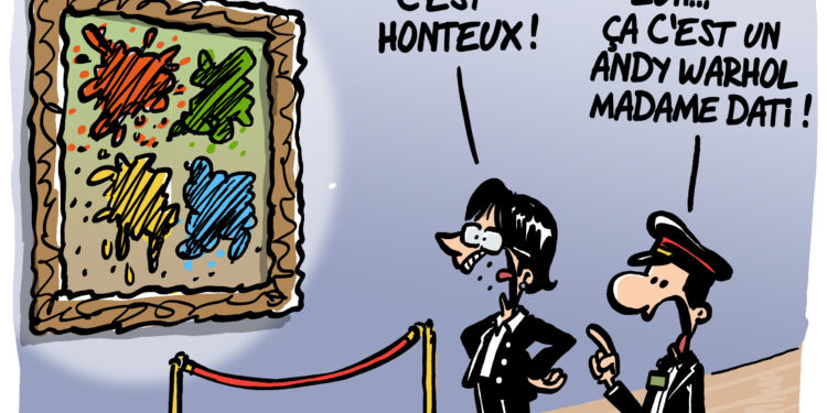 La Joconde aspergée de soupe vue par Wingz pour l’Echo du Mardi