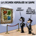 La Joconde aspergée de soupe vue par Wingz pour l’Echo du Mardi
