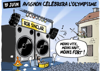 La célébration de la flamme olympique à Avignon vue par Wingz pour l’Echo du Mardi