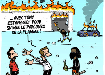 Emmanuel Macron en Nouvelle-Calédonie vu par Wingz pour l’Echo du Mardi