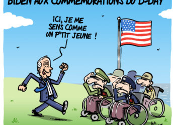 Biden aux commémorations du D-Day vu par Wingz pour l’Echo du Mardi