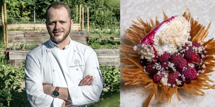 La recette de dessert de framboises du chef pâtissier Brandon Dehan