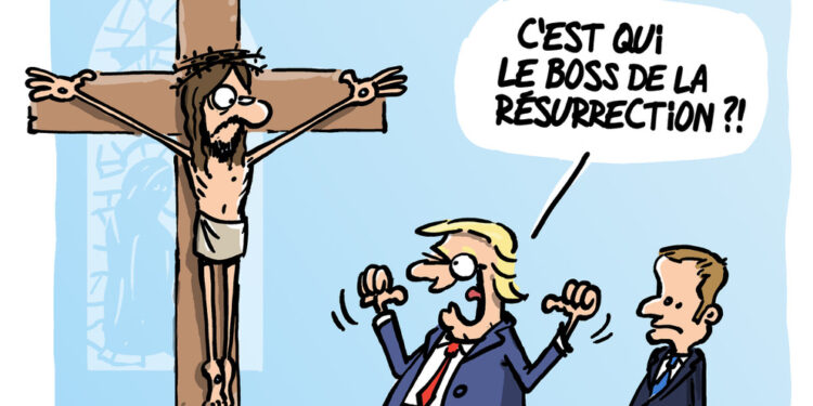 Trump et la réouverture de Notre-Dame de Paris vu par Wingz pour l’Echo du Mardi