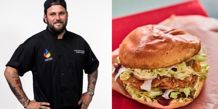 La recette de burger au poulet du chef Joannes Richard