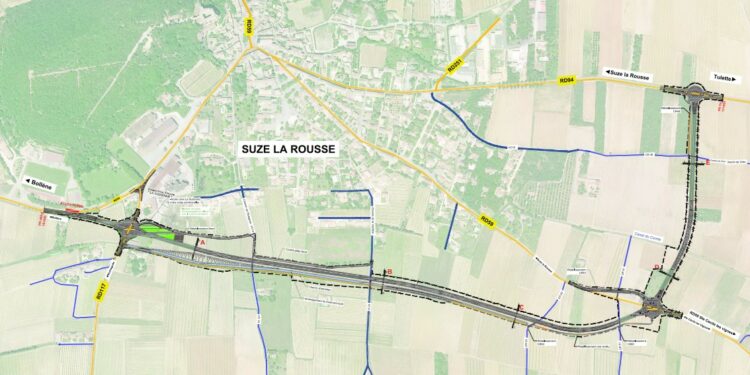 Suze-la-Rousse, Début des travaux préparatoires de la déviation lundi 27 janvier
