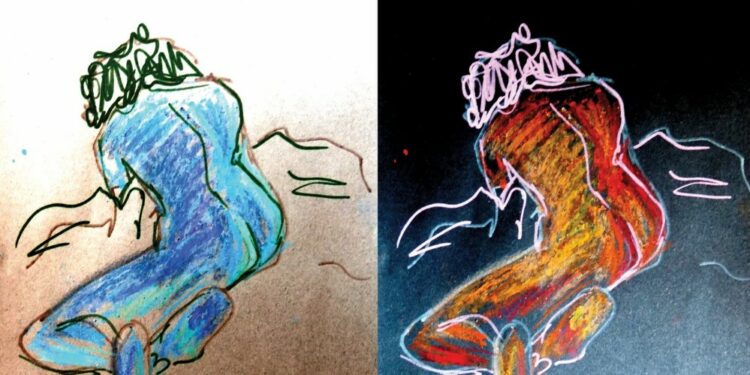 Vieux village des Angles, initiation au Pastel