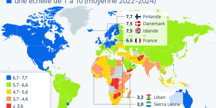 Où est-on le plus (et le moins) heureux ?