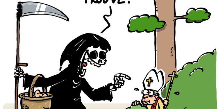 La mort du pape François vue par Wingz pour l’Echo du Mardi