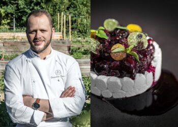 La recette du dessert à la myrtille du chef pâtissier Brandon Dehan