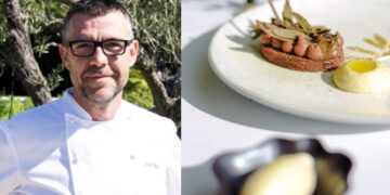La recette du dessert ‘Entre le fruité vert et le fruité noir’ de La Cabro d’Or de Baumanière