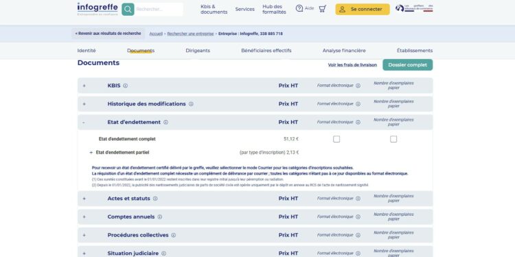 Infogreffe élargit l’accès aux Etats d’Endettement aux entités non-inscrites au RCS