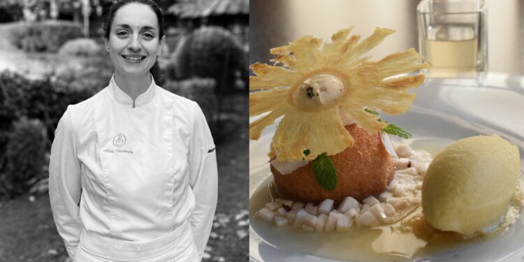 La recette du dessert à l’ananas et coco de la cheffe pâtissière Alaïs Vaubourg