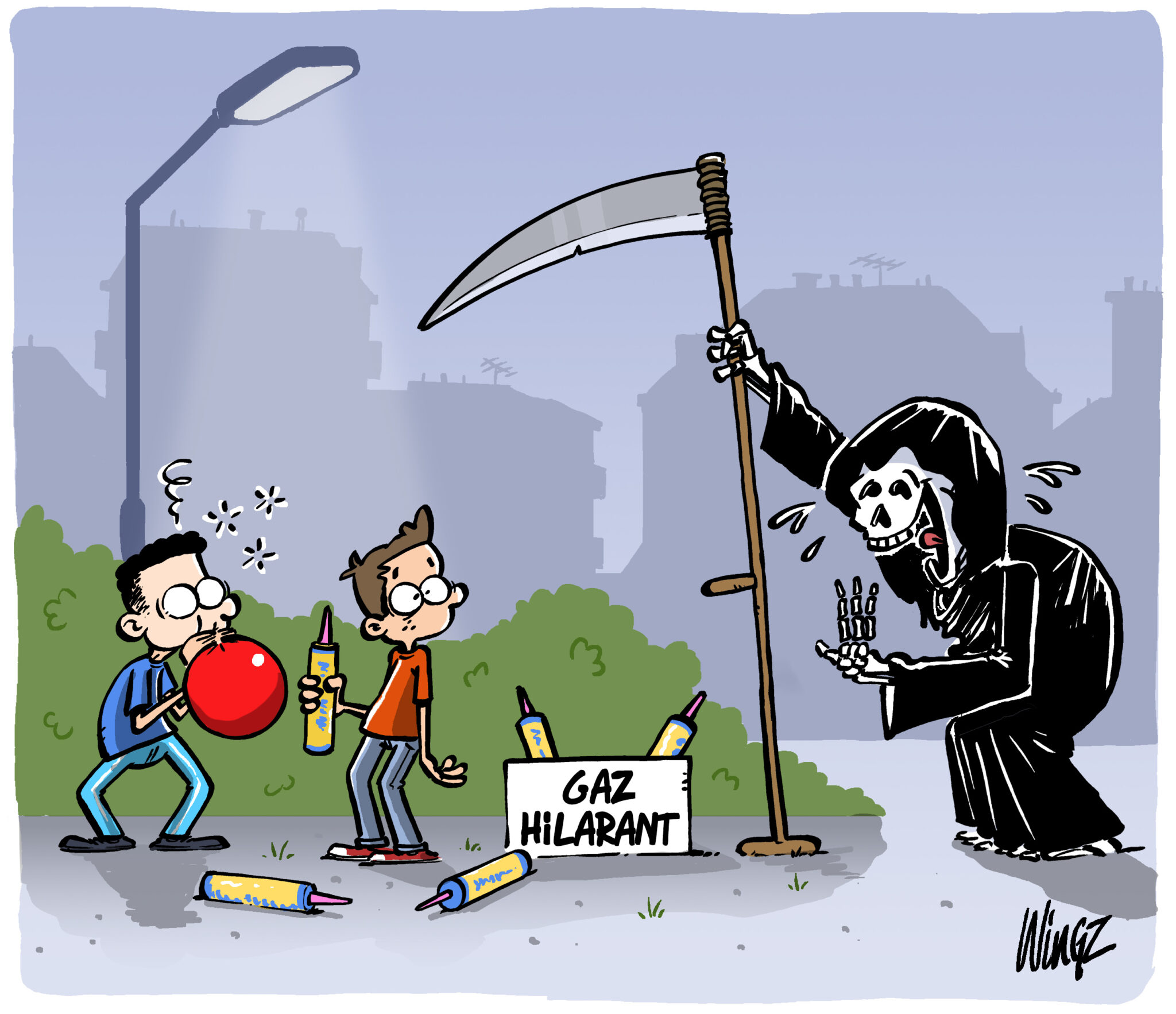 Humour Azote Le protoxyde d’azote vu par Wingz pour l'Echo du Mardi - Actualité