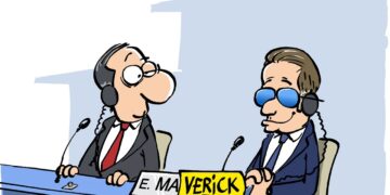 Emmanuel Macron au Forum économique de Davos vu par Wingz pour L&rsquo;Echo du Mardi