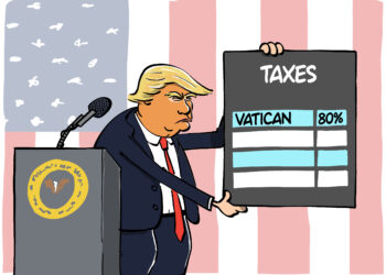 Trump vs le pape Léon XIV vu par Wingz pour L&rsquo;Echo du Mardi