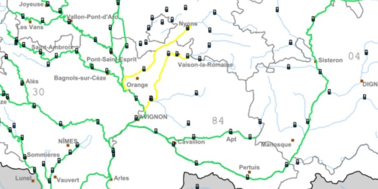 Ouvèze et Aygues : vigilance jaune face aux orages