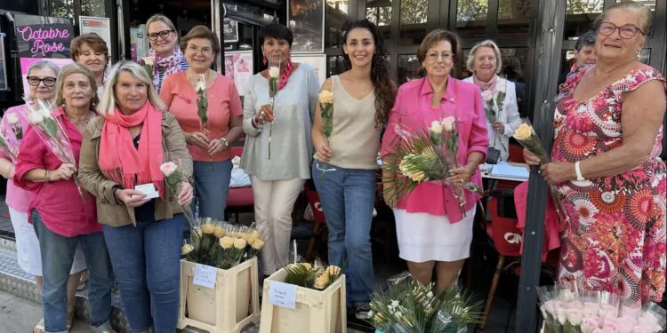 À Avignon, Les Soroptimist proposent des fleurs pour lutter contre le cancer du sein