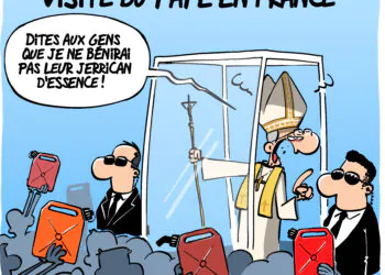 La visite du pape en France vue par Wingz pour l&rsquo;Echo du Mardi