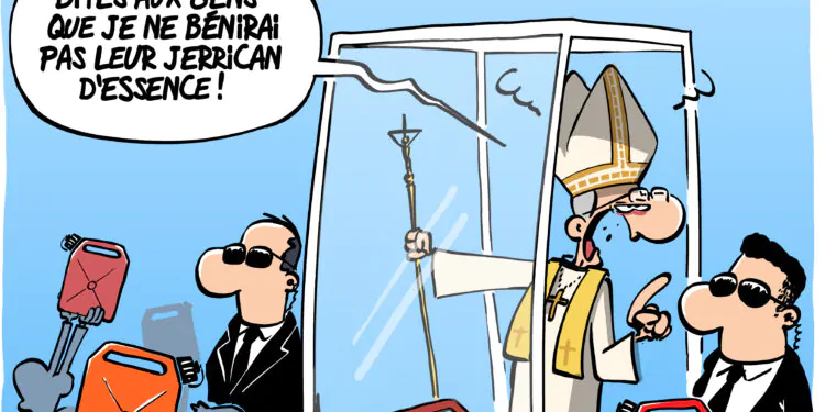 La visite du pape en France vue par Wingz pour l&rsquo;Echo du Mardi